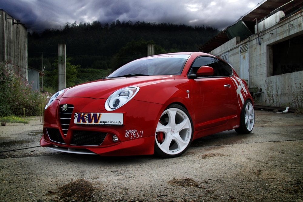 KW Gewindefahrwerk  V3 Inox (mit Druck- & Zugstufendämpfung) für Alfa Romeo Mito Typ 955 mit Dynamic Suspension